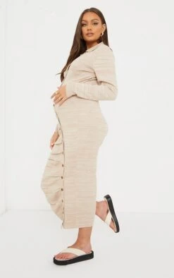 Maternité Robe De Grossesse Mi-longue En Maille Gris Pierre à Ventre Froncé Et Boutons Asymétriques -Logic || Diamond || Zero Soldes Boutique 044ca38badefb90a24077f33ed1bc4ed6e181981 cms8021 4