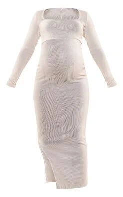 Maternité Robe De Grossesse Longue Crème Côtelée à Manches Longues Et Fente -Logic || Diamond || Zero Soldes Boutique 0a7bab148898e56a57a07050b245cf1e6a487fdd cmp4023 6