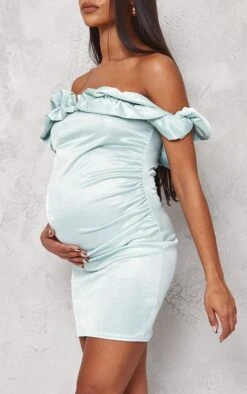 Maternité Mini Robe De Grossesse Ajustée Verte Métalissée à Fronces -Logic || Diamond || Zero Soldes Boutique 0abb2dd64c514de710faca87bb773ecacae0647f cnb6536 4