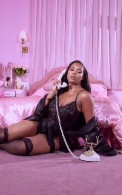 Robe De Chambre Satinée Noire -Logic || Diamond || Zero Soldes Boutique 0c972371d6e7a872453970c07443969f8103bd56 clw1606 4