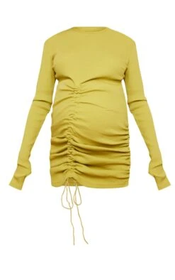 Zero Maternité Robe De Grossesse Moulante Chartreuse Côtelée à Manches Longues Et Devant Froncé -Logic || Diamond || Zero Soldes Boutique 0f65bcc5e668c87e697ddac1edc0f594809f73ba cna5408 5