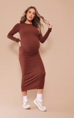 Maternité Robe De Grossesse Mi-longue Côtelée Chocolat Foncé à Manches Longues 9 Maternité Robe De Grossesse Mi-longue Côtelée Chocolat Foncé à Manches Longues -Logic || Diamond || Zero Soldes Boutique 1433e19afdb67cf8b7f61de40dad9dbb65f666b5 cnd2167 3