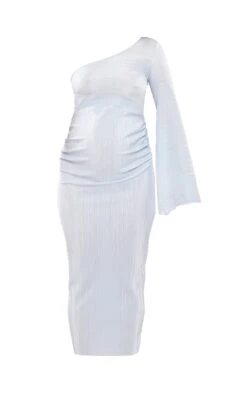 Maternité Robe De Grossesse Asymétrique Longue Bleue Effet Plissé -Logic || Diamond || Zero Soldes Boutique 17cc78fa152b9ccaed4233a86643e0d549c0e09e cnd7197 4