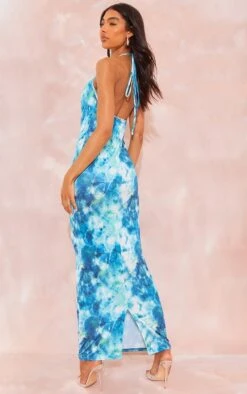 Tall Robe Longue Bleue Imprimé Aquarelle à Col Bénitier -Logic || Diamond || Zero Soldes Boutique 1e93ed0ebec1d8726aaed9567b757f47e35f38ee cnf1329 2