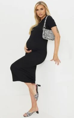 Maternité Robe De Grossesse Mi-longue Noire Côtelée à Col Ras-du-cou -Logic || Diamond || Zero Soldes Boutique 2469fcbac9ab3406b81639348239340a21f09aa7 cms0989 4