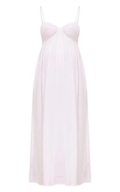 Maternité Robe De Grossesse Longue Blanche En étamine à Bretelles Et Détail Bonnets -Logic || Diamond || Zero Soldes Boutique 2dafc81befe3ed263f0092a97d4ed249099be051 cne2281 5