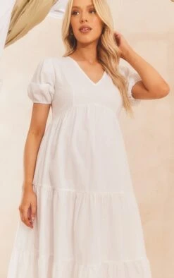 Maternité Robe De Grossesse Longue En Coton Blanc à étages -Logic || Diamond || Zero Soldes Boutique 32560cefa4b3e215f1e055ede1fc8a1a712cf273 cmy0822 5