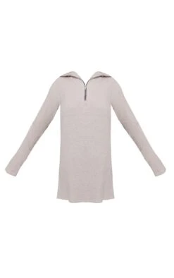 Tall Robe Pull Oversize Beige Côtelée à Col Montant Et Demi Zip -Logic || Diamond || Zero Soldes Boutique 339809d075228d0ce5387d7ca940648dfb3123cb cnc4013 5