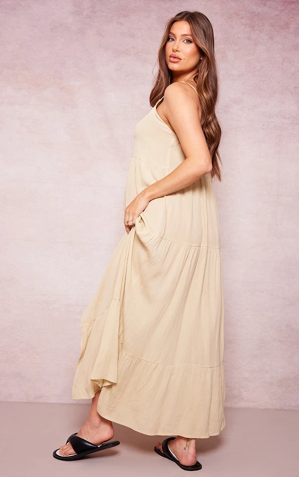 Maternité Robe De Grossesse Effet Lin Sauge à Bretelles 4 Maternité Robe De Grossesse Effet Lin Sauge à Bretelles – Image 2