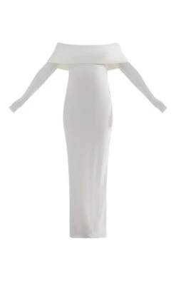 Maternité Robe Longue De Grossesse Crème Côtelée Brossée à épaules Dénudées -Logic || Diamond || Zero Soldes Boutique 34cfd0816abfb13bec8afb92eb3d913604c70441 cnd3067 5