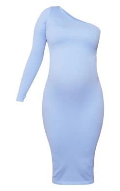 Maternité Robe De Grossesse Mi-longue Asymétrique Côtelée Bleu Ciel à Détail Contours -Logic || Diamond || Zero Soldes Boutique 35717399c8f7c5d99e66775930dba04f51f9bc36 cnd7246 5