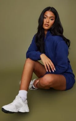 Tall Robe En Sweat Bleu Marine à Zip