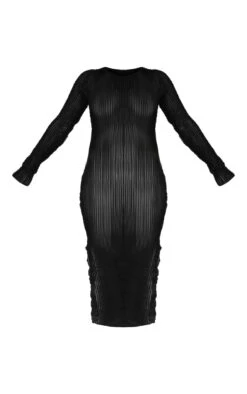 Maternité Robe De Grossesse Fendue Mi-longue Texturée Noire -Logic || Diamond || Zero Soldes Boutique 364c24df94be5e19b5e3c238d21649475096d10d cnd3131 5