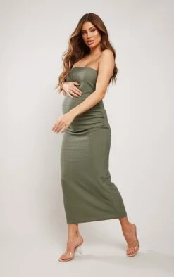 Maternité Robe De Grossesse Bustier Longue Texturée Vert Olive -Logic || Diamond || Zero Soldes Boutique 3fb8a5f53d014f79ac9970f273ccbb0327006aac cne2185 3