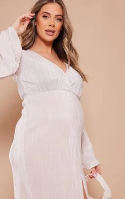 Maternité Robe De Grossesse Longue Plissée Champagne à Fente -Logic || Diamond || Zero Soldes Boutique 433bf72489a42eea3d382e6e4d8917e70a95f5a8 cnd3091 4