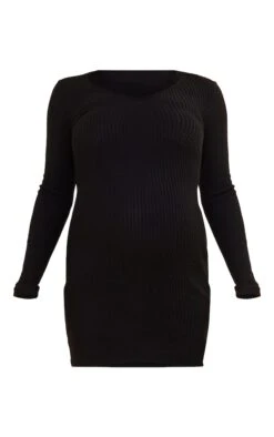 Maternité Robe De Grossesse Moulante Noire En Maille Côtelée Brossée à Décolleté -Logic || Diamond || Zero Soldes Boutique 46b9f9757dddc26c4723969236906c257f997e07 cnd0064 5