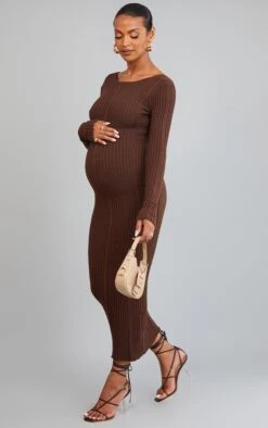 Maternité Robe Moulante De Grossesse Longue En Maille Tricot Chocolat à Nouer Derrière -Logic || Diamond || Zero Soldes Boutique 4802cb36d99cb0bd3f059a2cf136af391906ae21 cna5399 3