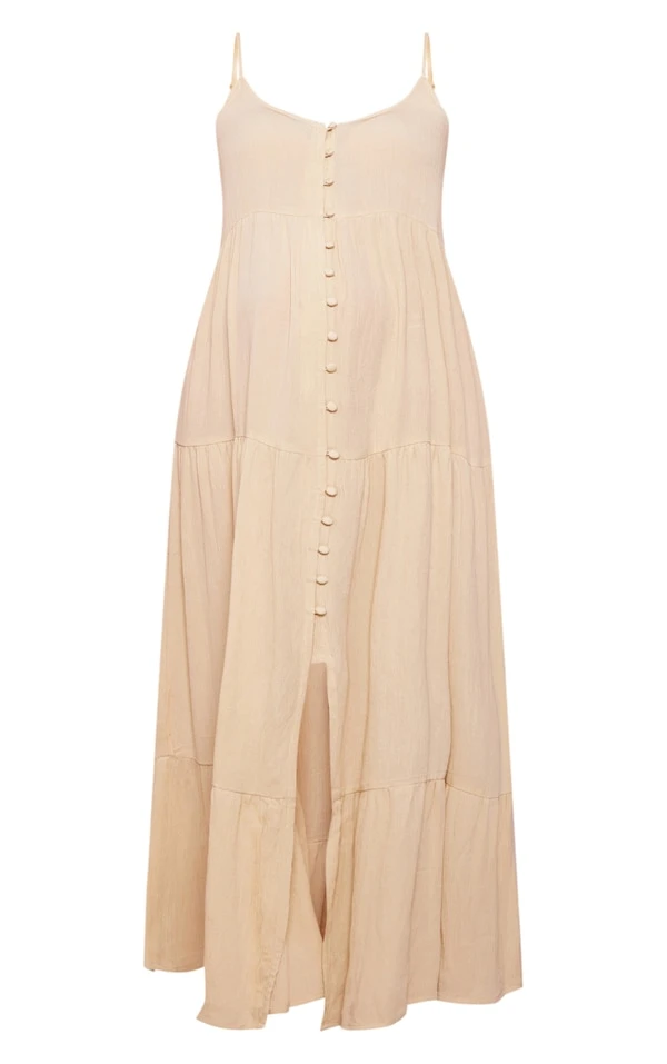 Maternité Robe De Grossesse Effet Lin Sauge à Bretelles 7 Maternité Robe De Grossesse Effet Lin Sauge à Bretelles – Image 5