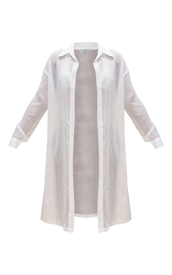 Robe Chemise De Plage Oversize Blanche 7 Robe Chemise De Plage Oversize Blanche – Image 5