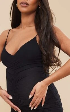 Maternité Robe Moulante Mi-longue Décolletée En Jersey Noir Froncée à Détail Contours -Logic || Diamond || Zero Soldes Boutique 52a06ecdd9b409db4df7ae82572fde83aa34beb1 cnd2172 4