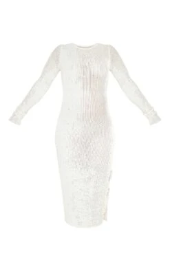 Maternité Robe De Grossesse Fendue Mi-longue Texturée Crème -Logic || Diamond || Zero Soldes Boutique 53de2a9d42327428ad21126911262568c33b611a cnd3130 5