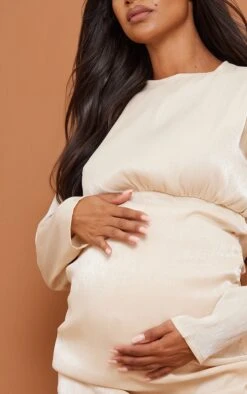 Maternité Robe Moulante De Grossesse Champagne Plissée à Côté Froncé -Logic || Diamond || Zero Soldes Boutique 56f38085a0f738602c802e673147ad1b21616b95 cna9485 4