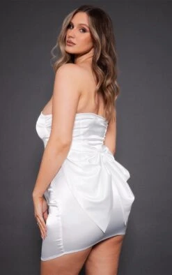 Maternité Robe De Grossesse Moulante Satinée Blanche à Dos Noué -Logic || Diamond || Zero Soldes Boutique 5728223f228934860e492cc96ddbd968d1a5476b cnb6487 1