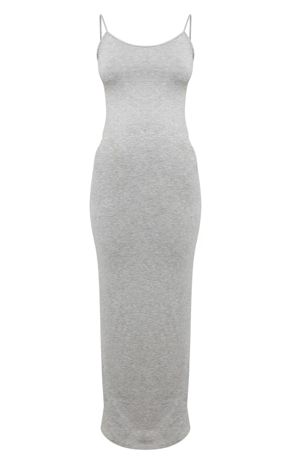 Logic Maternité Robe De Grossesse Longue En Jersey Gris Chiné à Bretelles 7 Logic Maternité Robe De Grossesse Longue En Jersey Gris Chiné à Bretelles – Image 5