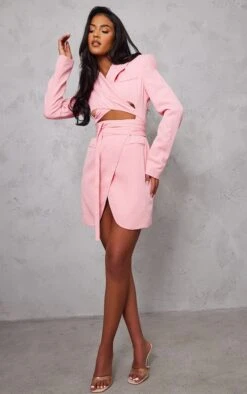 Tall Robe Blazer Rose à Lien Noué