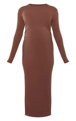 Maternité Robe Mi-longue De Grossesse Chocolat Froncée à Manches Longues -Logic || Diamond || Zero Soldes Boutique 5f3c86981cd762db8363c829bce916601aca2f14 cnc4890 5