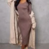 Tall Robe Longue Café Au Lait Foncé En Jersey à Manches Longues -Logic || Diamond || Zero Soldes Boutique 60b2789cf0b661a24e41f43f66f30ca170bbde4c cnd0509 1
