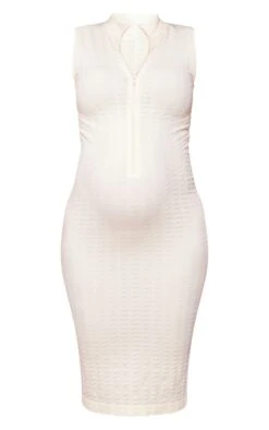 Maternité Robe De Grossesse Mi-longue Texturée Beige à Contours Côtelés -Logic || Diamond || Zero Soldes Boutique 71783946b1542fbb7fc923377f0bafc1a7c6e07d cnd7220 5