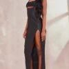 Tall Robe Longue Satinée Noire à Devant Froncé -Logic || Diamond || Zero Soldes Boutique 81f82a7964ba6336712b7da931594269dfd6a3cc cne2117 3