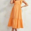 Maternité Robe Longue De Grossesse Orange Volantée Sans Manches -Logic || Diamond || Zero Soldes Boutique 85c612393d9a25a2cd2cad9443ce45fccf2f3de6 cnd7259 1
