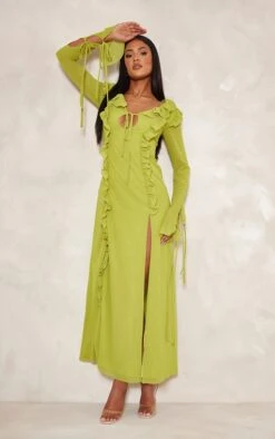 Tall Robe Longue Vert Citron à Volants Et Manches Longues -Logic || Diamond || Zero Soldes Boutique 88a91dc5458dd8d736411ae4e6cbfe587b72f2eb cnd3479 3