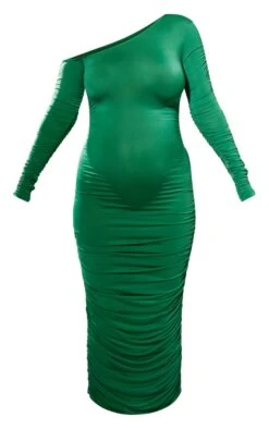 Maternité Robe De Grossesse Asymétrique Longue Vert émeraude à Fronces -Logic || Diamond || Zero Soldes Boutique 88f14b7833585f3dcea17bf51504815de99420ab cnb6516 5