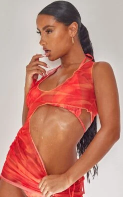 Mini Robe De Plage En Mesh Orange Vif Javélisé à Découpes -Logic || Diamond || Zero Soldes Boutique 91152df45a615620fbf4ad3c7855154c5ebae0ab cmw8697 5