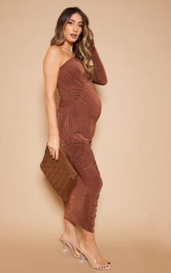 Maternité Robe De Grossesse Très Moulante Froncée En Acétate Chocolat à Détail Coutures -Logic || Diamond || Zero Soldes Boutique 9377692244f7441bdff69bfca0720abc2695d9fd cnb6524 3