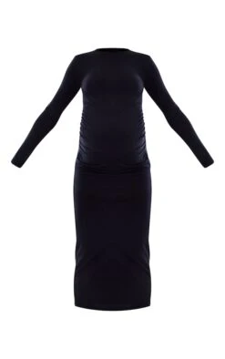 Maternité Robe De Grossesse Mi-longue Noire à Ventre Froncé Et Manches Longues -Logic || Diamond || Zero Soldes Boutique 97b5b57b4e12384c6f49b88e3bf35d63772dbeb9 cnb6545 5