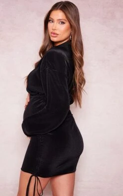 Maternité Mini Robe De Grossesse Moulante Plissée Noire -Logic || Diamond || Zero Soldes Boutique 99993139e291f492dadc53b386b74c4e873853fc cne2142 2