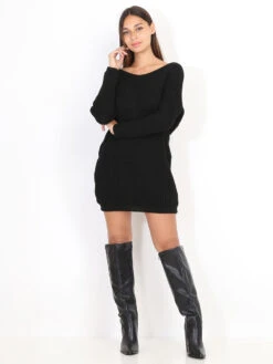 Robe Pull Dos Torsadé -Logic || Diamond || Zero Soldes Boutique O22 8152 BLK 3