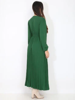 Robe Longue évasée Et Plissée -Logic || Diamond || Zero Soldes Boutique O33 L53012 GRN 2