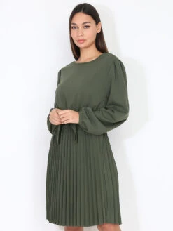 Robe Patineuse Plissée Et Ceinturée 8 Robe Patineuse Plissée Et Ceinturée -Logic || Diamond || Zero Soldes Boutique P21 L51568 KHK 3