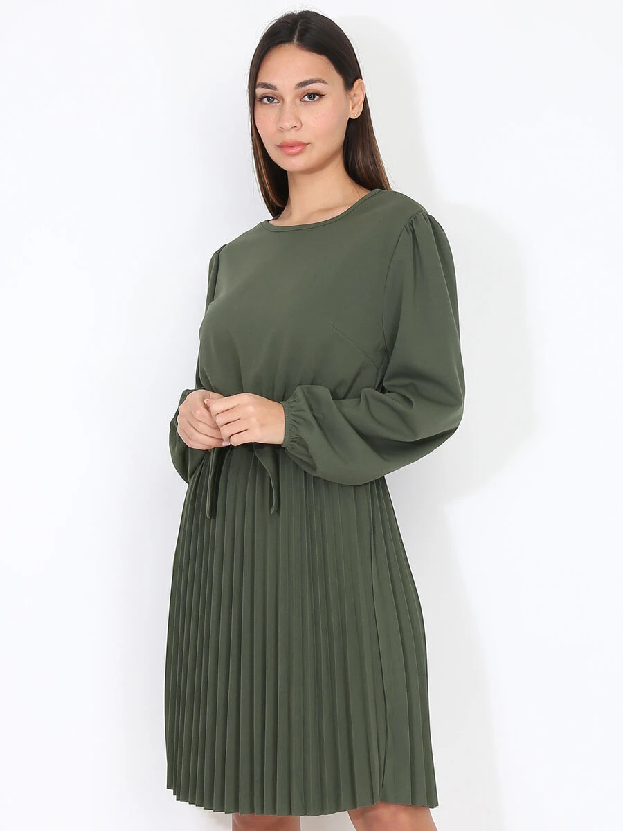 Robe Patineuse Plissée Et Ceinturée 5 Robe Patineuse Plissée Et Ceinturée – Image 3