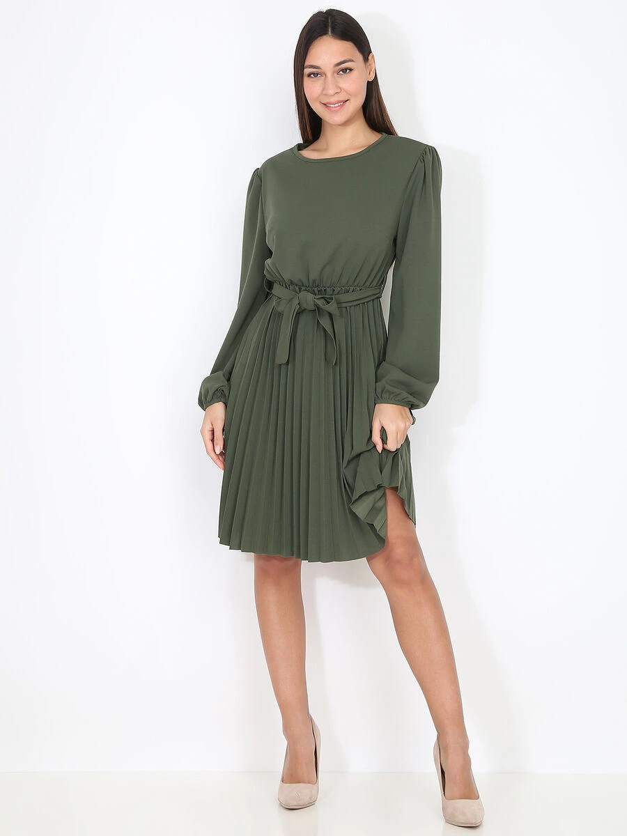 Robe Patineuse Plissée Et Ceinturée 6 Robe Patineuse Plissée Et Ceinturée – Image 4