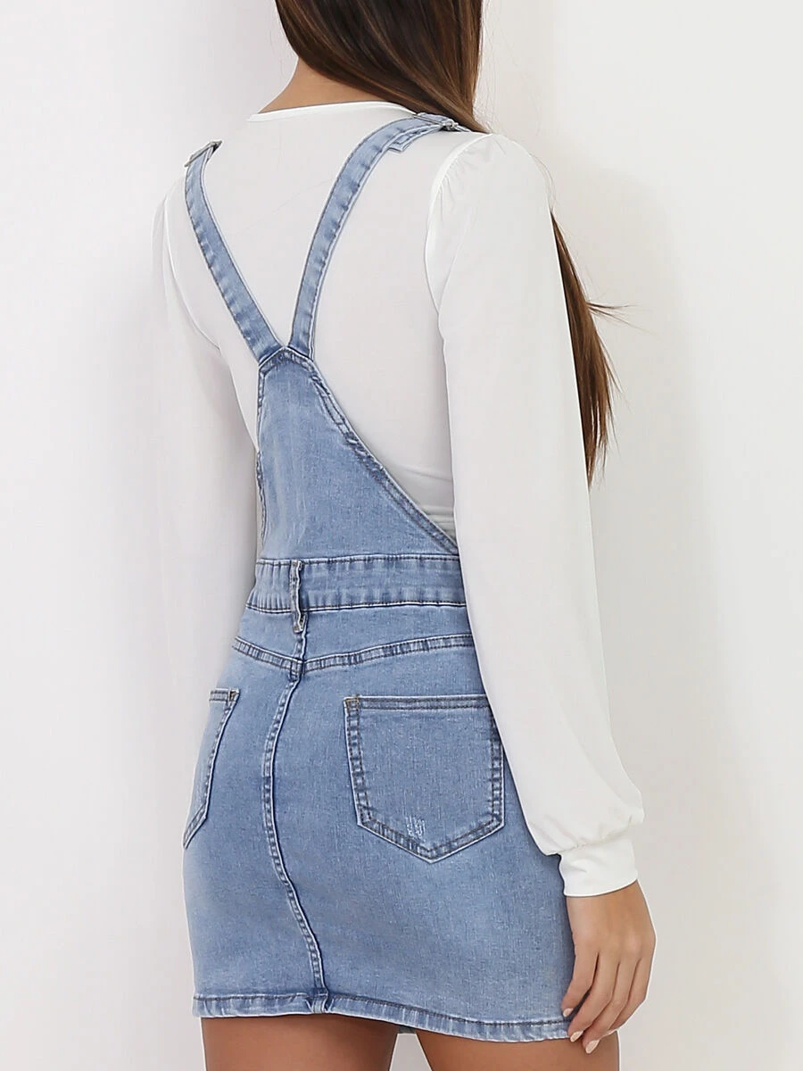 Robe Salopette En Denim 4 Robe Salopette En Denim – Image 2