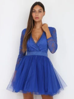 Robe Patineuse En Tulle Et Dentelle -Logic || Diamond || Zero Soldes Boutique R03 8418 BLU 4