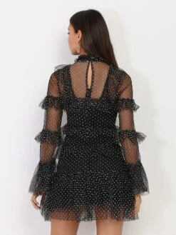 Robe à Volants En Tulle -Logic || Diamond || Zero Soldes Boutique R09 22801 BLK 3