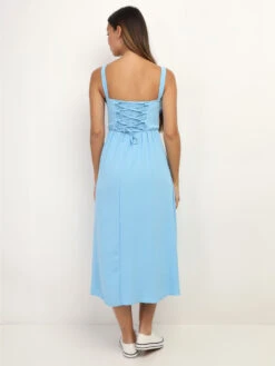 Robe Corset Mi-longue à Fente -Logic || Diamond || Zero Soldes Boutique R11 108222 LTBLU 2