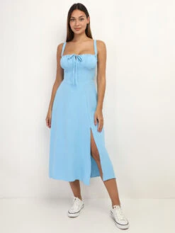 Robe Corset Mi-longue à Fente -Logic || Diamond || Zero Soldes Boutique R11 108222 LTBLU 3